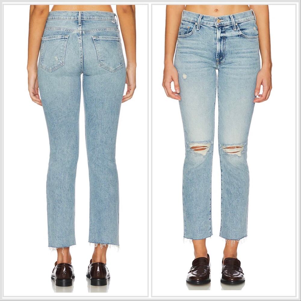 Mother The Insider Flood Fray Jean Peak-A-Boo Size 27 EUC Mid-Rise